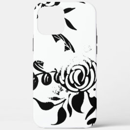 Funda para iPhone floral en negro y blanco desvane
