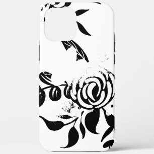 Funda para iPhone floral en negro y blanco desvane