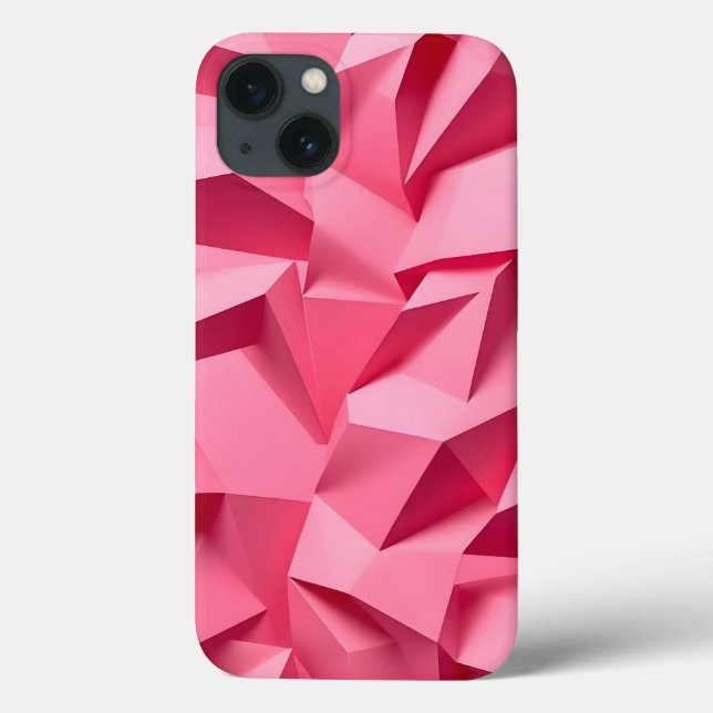 Funda De Case-Mate Para iPhone Funda para iPhone geométrica rosa con textura 3D (Reverso)