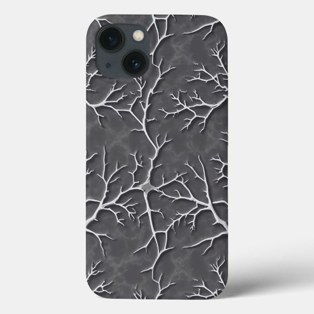Funda De Case-Mate Para iPhone Funda para iPhone gris oscuro con relieve texturiz (Reverso)
