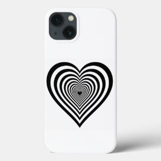 13 Funda para iPhone Ilusión Óptica Corazón Negro