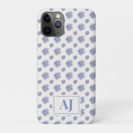 11 Pro Funda para iPhone / iPad con flores moradas y inic