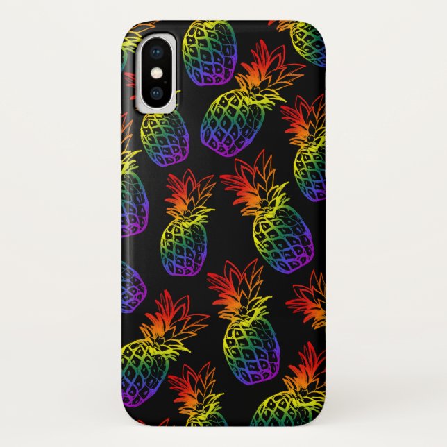 Funda De Case-Mate Para iPhone Funda para iPhone/iPad con piña arco iris. (Reverso)