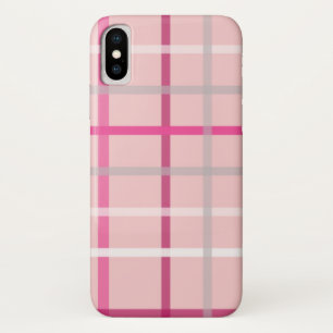 X Funda para iPhone / iPad de cuadros rosa