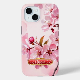 15 Funda para iPhone / iPad de flores de cerezo rosad