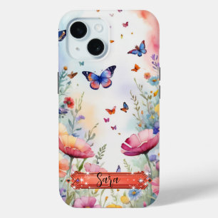15 Funda para iPhone / iPad de Mariposa y Flores Mult