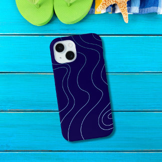 15 Funda para iPhone / iPad de olas azul claro y azul