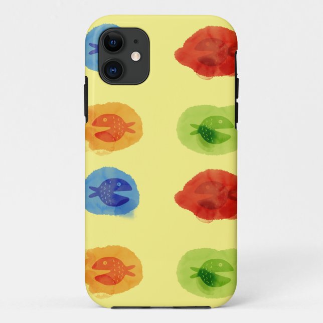 Funda De Case-Mate Para iPhone Funda para iPhone / iPad de pez divertido acuarela (Reverso)