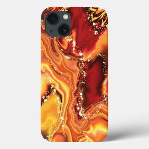 13 Funda para iPhone / iPad de purpurina naranja dora