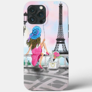 13 Pro Max Funda para iPhone Mujer En París Torre Eiffel