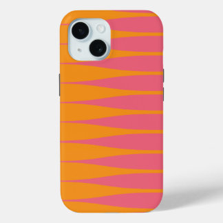 15 Funda para iPhone naranja con estrías y rosa inten