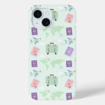Funda para iPhone Pastel Travel Accessories Doodle