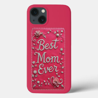 13 Funda para iPhone Pink Floral Best Mom Ever