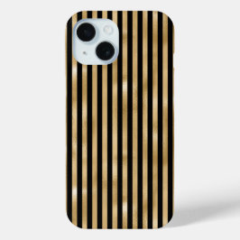 15 Funda para iPhone rayada en oro y negro