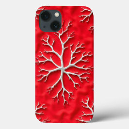 13 Funda para iPhone Red Branch Art con diseño en rel