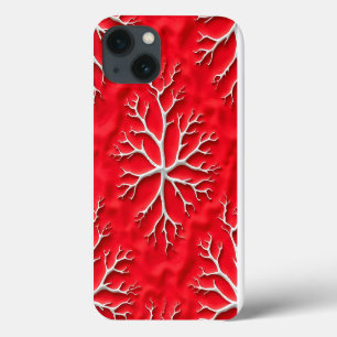13 Funda para iPhone Red Branch Art con diseño en rel