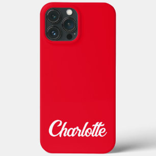 13 Pro Max Funda para iPhone roja con monograma clásico perso