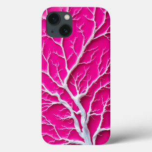 13 Funda para iPhone Rosa Fucsia con Rama Orgánica pa