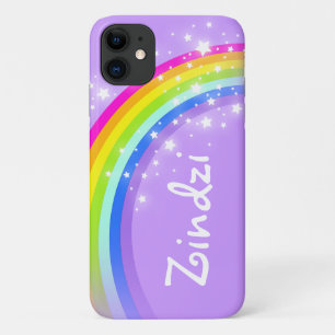 Funda para iphone violeta arcoiris de 6 letras con