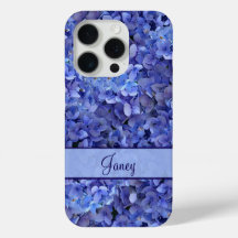 Funda para iPhone X con Hortensia Azul Brillante