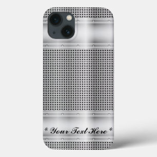13 Funda para iPhone X con patrón de metal plateado f
