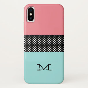 Funda para iPhone X de bloques de color y puntos d