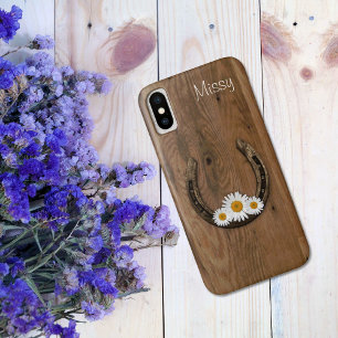 Funda para iPhone X de Horseshoe y Daisies