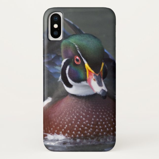 Funda De Case-Mate Para iPhone Funda para iPhone X de Pato de Madera Americano (Reverso)