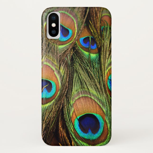 Funda De Case-Mate Para iPhone Funda para iPhone X de Peacock Feathers (Reverso)