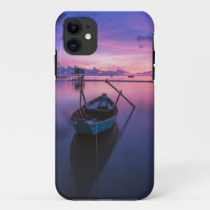 iPhone 11 Funda para teléfono Barco al atardecer