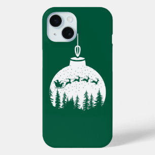 iPhone 15 Funda para teléfono con adornos de Navidad 