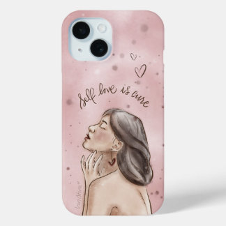 iPhone 15 Funda para Teléfono de Amor Propio | Chica de Rosa
