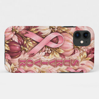 iPhone 11 Funda para teléfono de cáncer de mama y calabazas