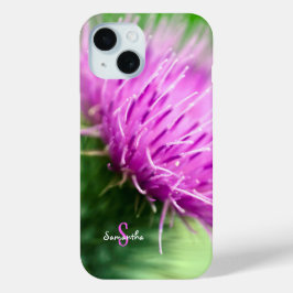 iPhone 15 Funda para teléfono de cardo púrpura