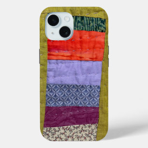 iPhone 15 Funda para teléfono de colcha de patchwork moderna