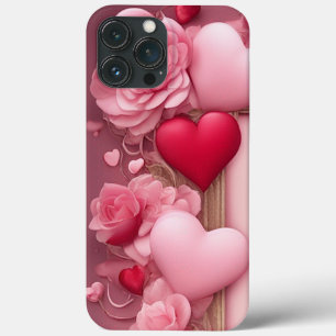 iPhone 13 Pro Max Funda para teléfono de corazones del Día de San Va