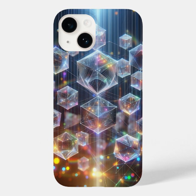 Funda De Case-Mate Para iPhone Funda para teléfono de cubos geométricos cibernéti (Reverso )