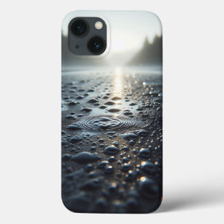 iPhone 13 Funda para teléfono de gotas de lluvia radiantes a