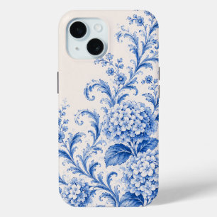 iPhone 15 Funda para teléfono de Hortensia Chinoiserie Azul