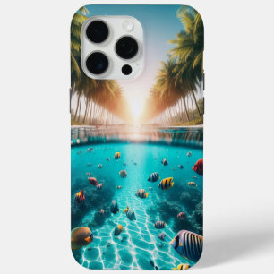 iPhone 15 Pro Max Funda para teléfono de paraíso de isla tropical