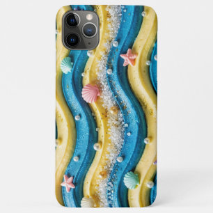 iPhone 11 Pro Max Funda para teléfono de tarta de ola del océano - E