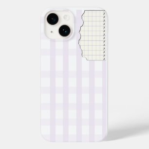 Funda Para iPhone 14 De Case-Mate Funda para teléfono estético de gingham de lavanda