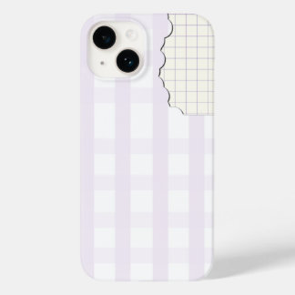 Funda Para iPhone 14 De Case-Mate Funda para teléfono estético de gingham de lavanda