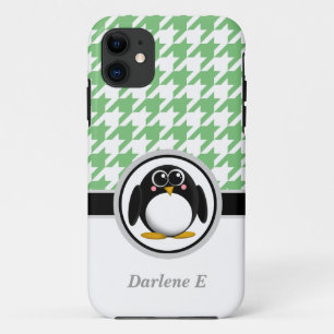 Funda Penguin Green & White Houndstoth para iPhone