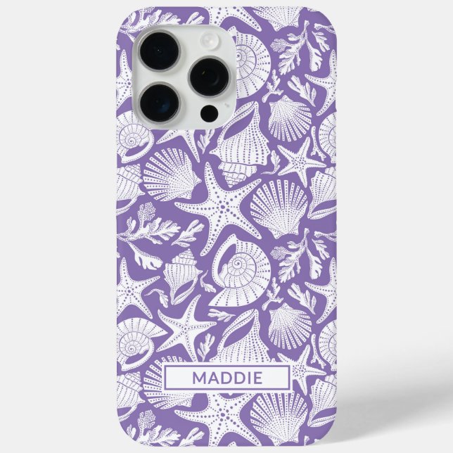 Funda De Case-Mate Para iPhone Funda personalizada con conchas moradas para iPhon (Reverso )