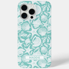 15 Pro Max Funda personalizada de conchas de aqua para iPhone
