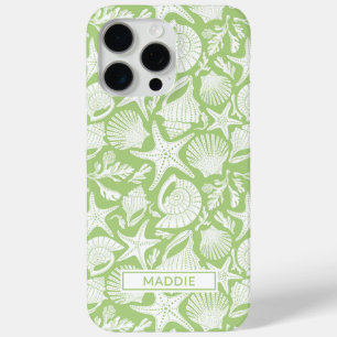 15 Pro Max Funda personalizada de conchas verdes para iPhone