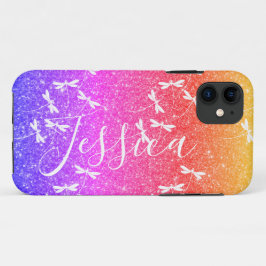 Para iPhone 11 Funda personalizada Glitter y libélulas Case-Mate 