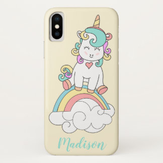 iPhone X Funda Personalizado de unicornio para bebés y célu