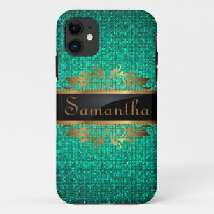 Funda Purpurina verde azulado para iPhone 5 Mate B
